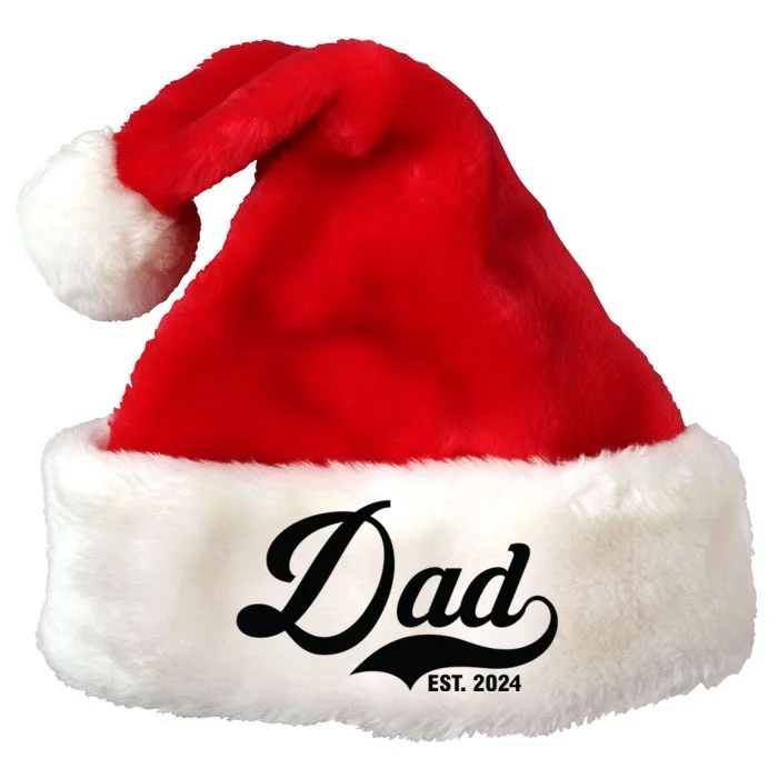 Dad Est. 2024 Premium Christmas Santa Hat