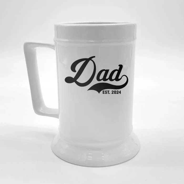 Dad Est. 2024 Front & Back Beer Stein