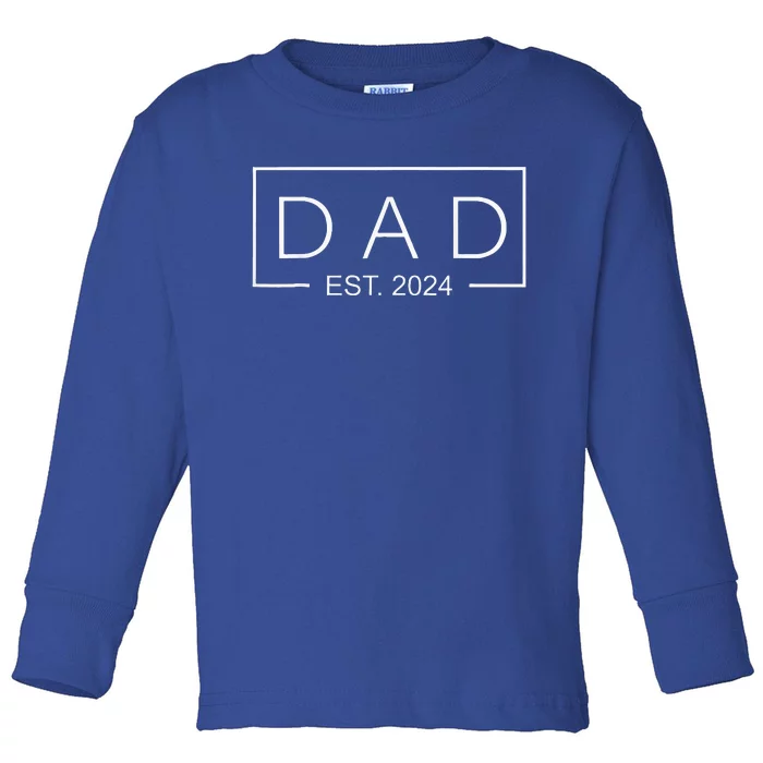 Dad Est 2024 Soon To Be Dad 2024 Pregnancy Announcement Toddler Long Sleeve Shirt