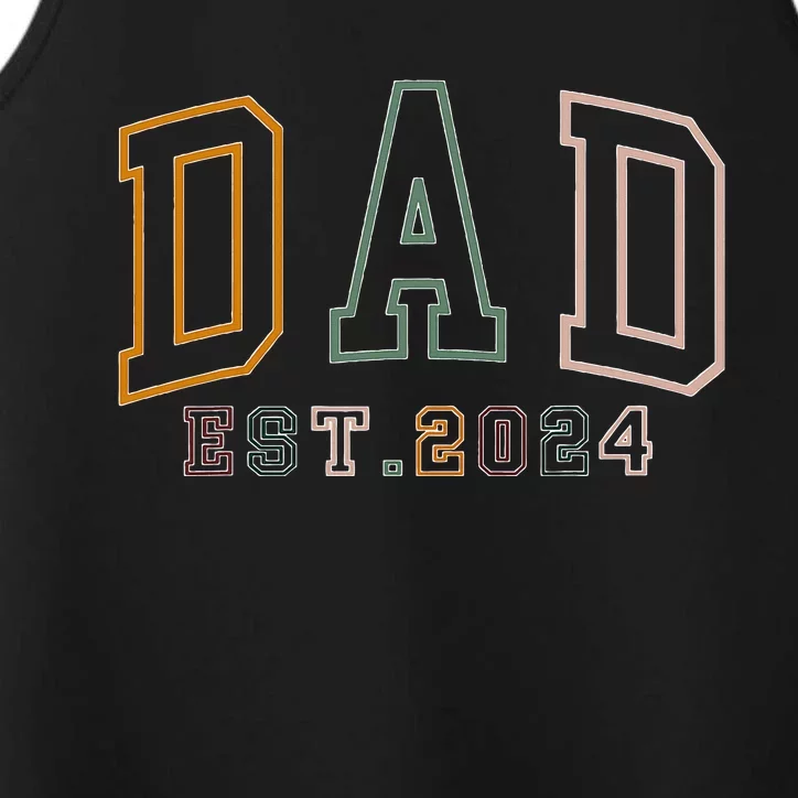 Dad Est 2024 New Dad Gift For Dad Anniversary Performance Tank