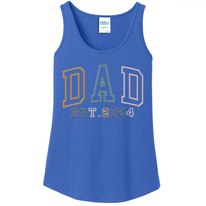 Dad Est 2024 New Dad Gift For Dad Anniversary Ladies Essential Tank