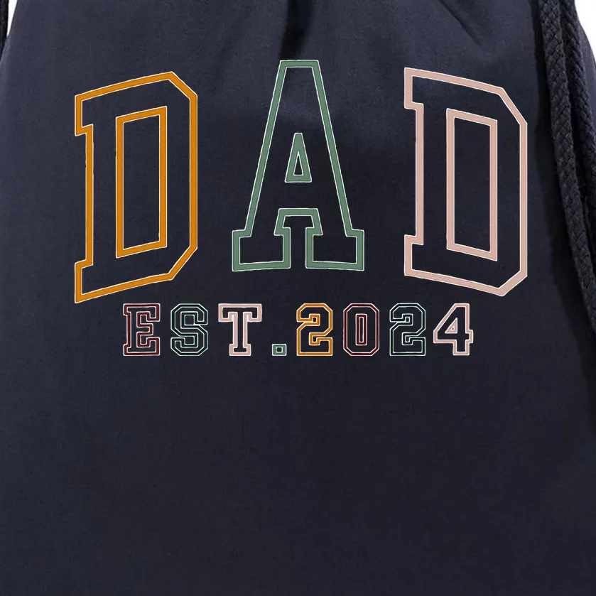 Dad Est 2024 New Dad Gift For Dad Anniversary Drawstring Bag