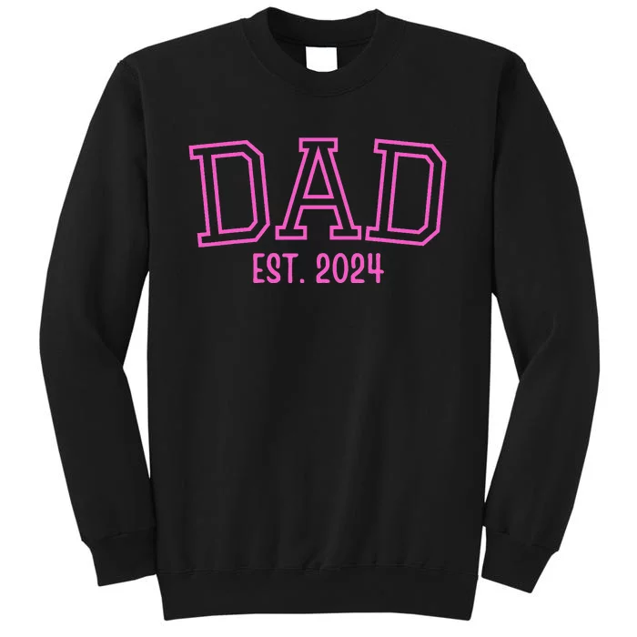 Dad Est. 2024 Father Expect Baby Pregnancy Announcement Pink Sweatshirt