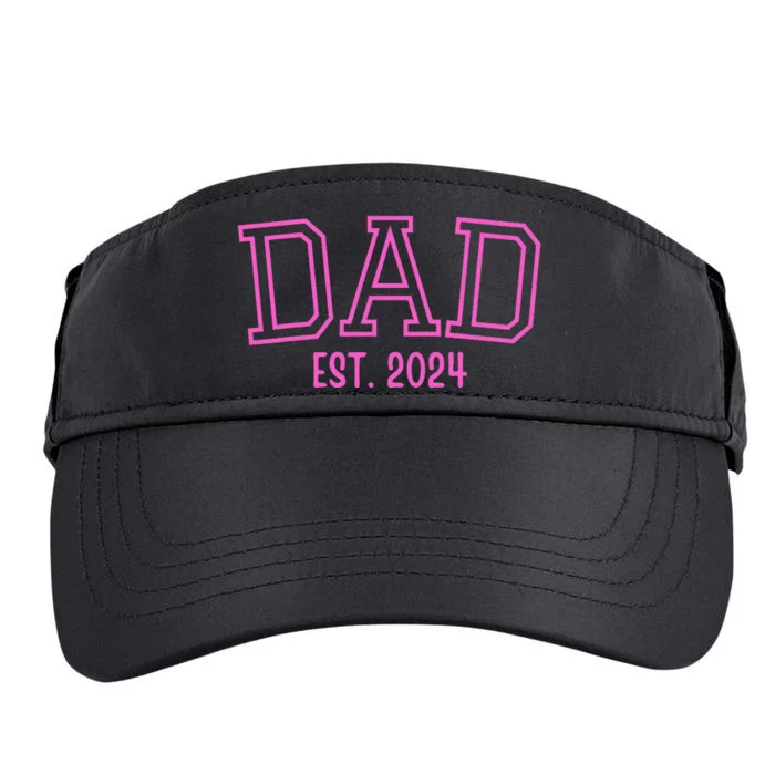 Dad Est. 2024 Father Expect Baby Pregnancy Announcement Pink Adult Drive Performance Visor