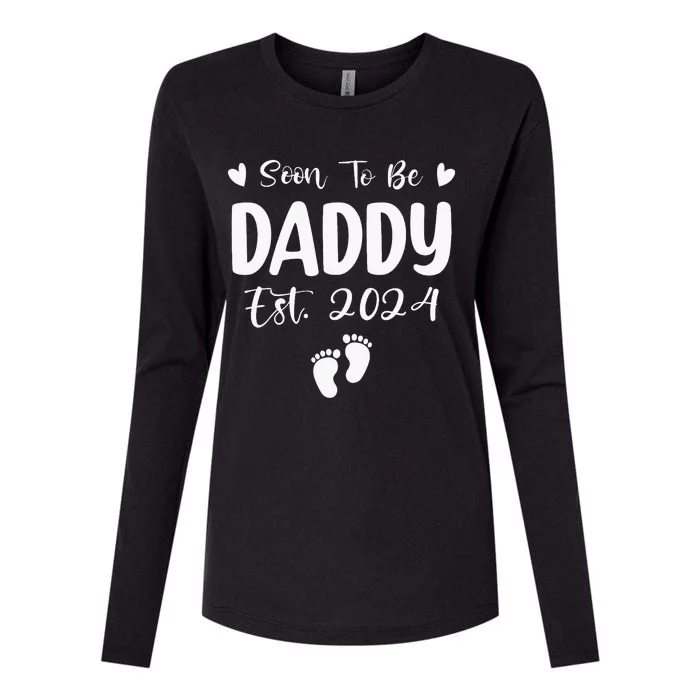 Dad Est 2024 Soon To Be Daddy Pregnancy Announcement Womens Cotton Relaxed Long Sleeve T-Shirt