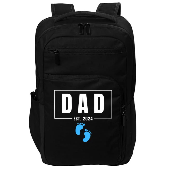 Dad Est. 2024 Fathers Day Expecting Baby Funny New Dad Baby Boy Impact Tech Backpack