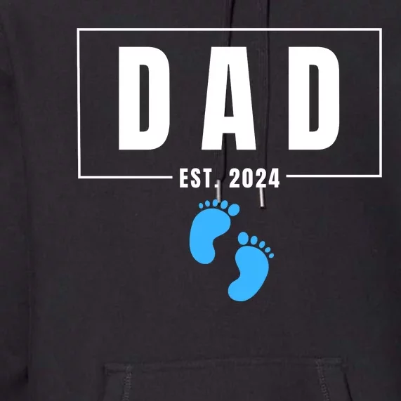 Dad Est. 2024 Fathers Day Expecting Baby Funny New Dad Baby Boy Premium Hoodie