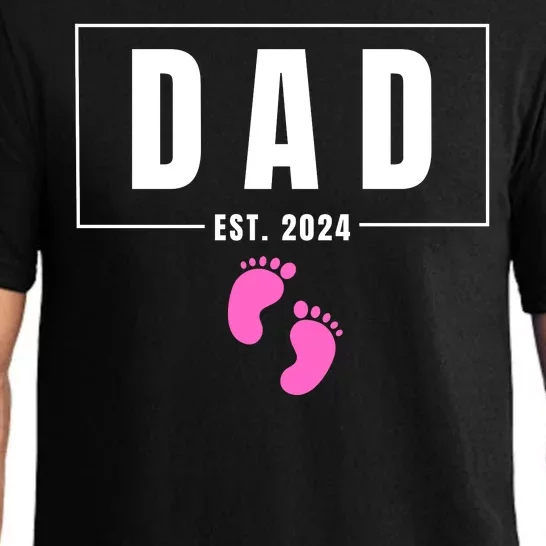 Dad Est. 2024 Fathers Day Expecting Baby Funny New Dad Baby Girl Pajama Set