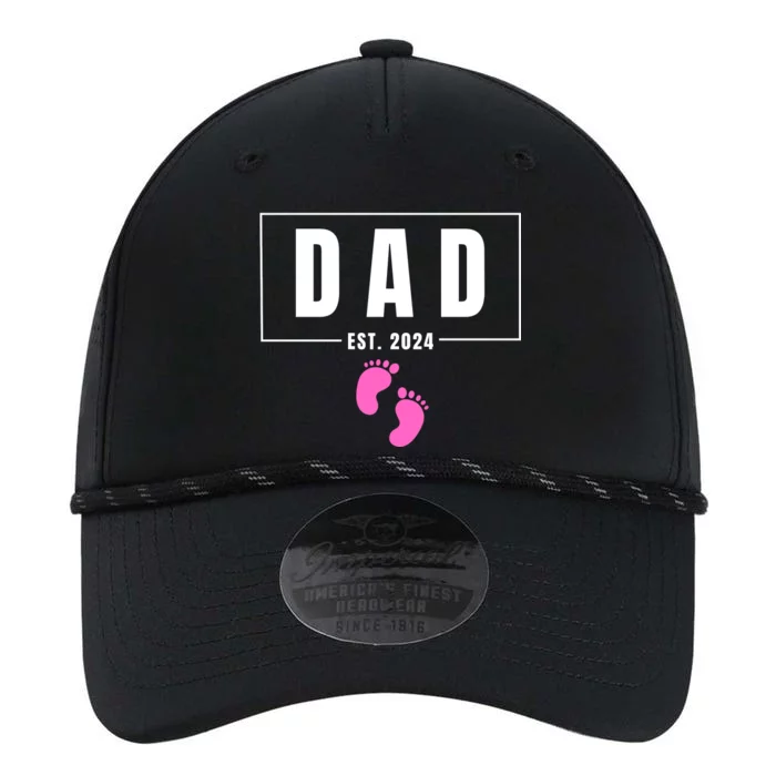 Dad Est. 2024 Fathers Day Expecting Baby Funny New Dad Baby Girl Performance The Dyno Cap