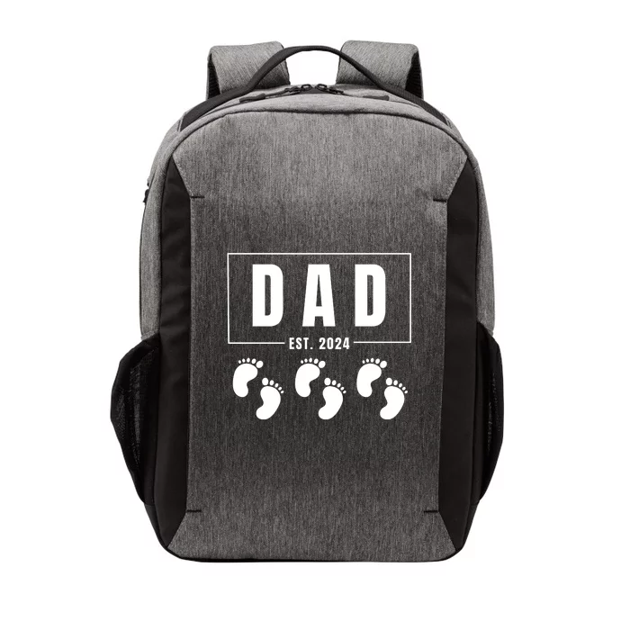 Dad Est. 2024 Fathers Day Expecting Baby Funny New Dad Baby Triplets Vector Backpack