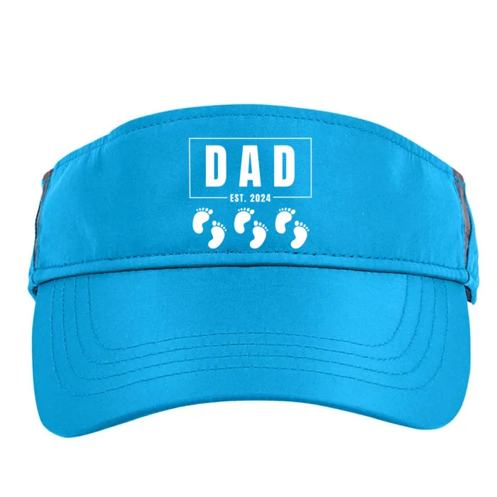 Dad Est. 2024 Fathers Day Expecting Baby Funny New Dad Baby Triplets Adult Drive Performance Visor