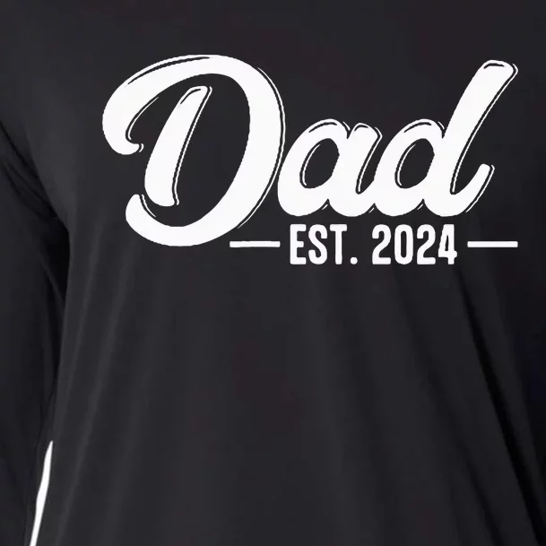 Dad Est. 2024 Soon To Be Dad Pregnancy Announcement Cooling Performance Long Sleeve Crew