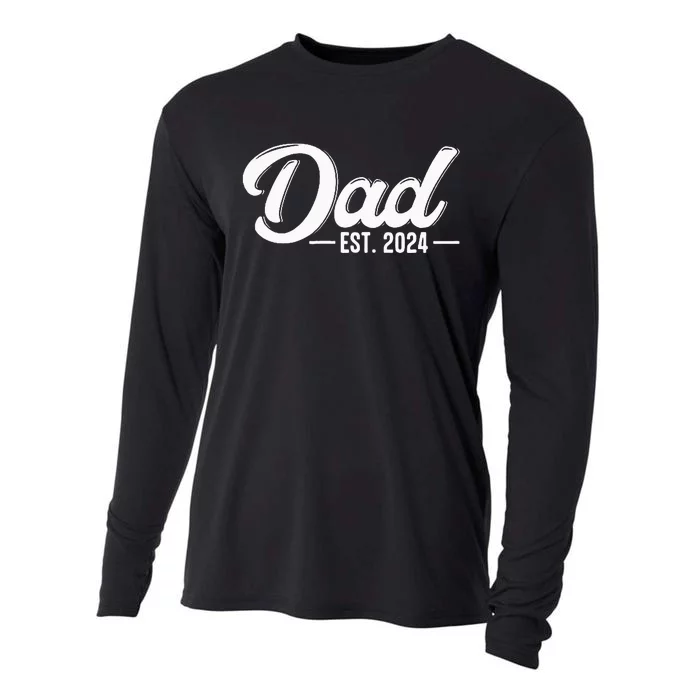 Dad Est. 2024 Soon To Be Dad Pregnancy Announcement Cooling Performance Long Sleeve Crew