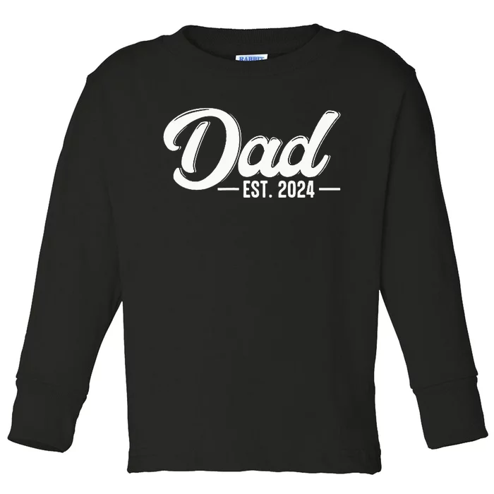 Dad Est. 2024 Soon To Be Dad Pregnancy Announcement Toddler Long Sleeve Shirt