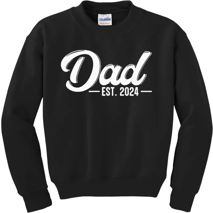 Dad Est. 2024 Soon To Be Dad Pregnancy Announcement Kids Sweatshirt