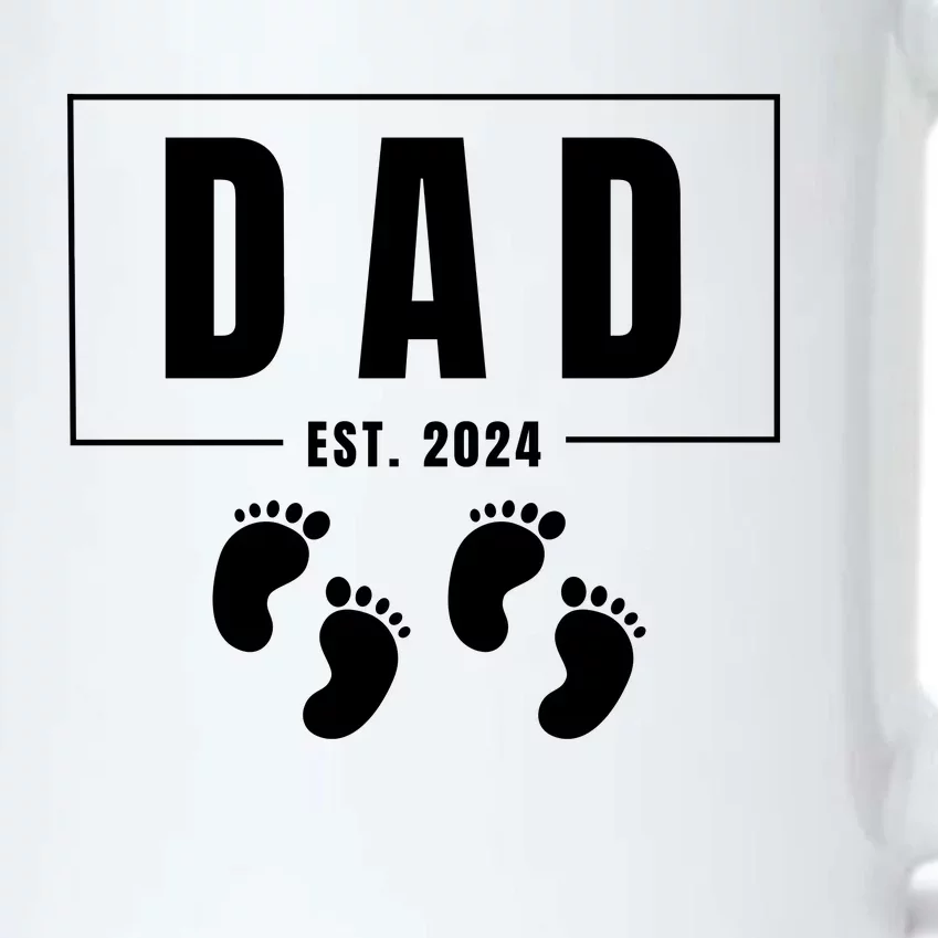 Dad Est. 2024 Fathers Day Expecting Baby Funny New Dad Baby Twins Black Color Changing Mug