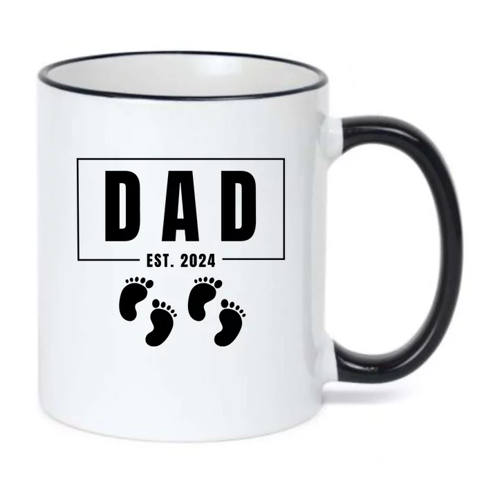 Dad Est. 2024 Fathers Day Expecting Baby Funny New Dad Baby Twins Black Color Changing Mug