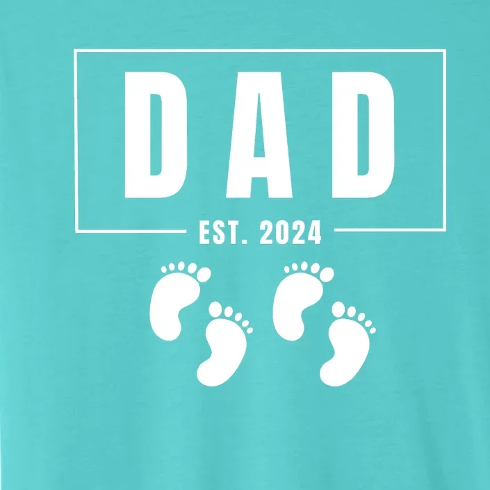 Dad Est. 2024 Fathers Day Expecting Baby Funny New Dad Baby Twins ChromaSoft Performance T-Shirt