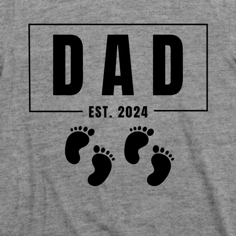 Dad Est. 2024 Fathers Day Expecting Baby Funny New Dad Baby Twins T-Shirt