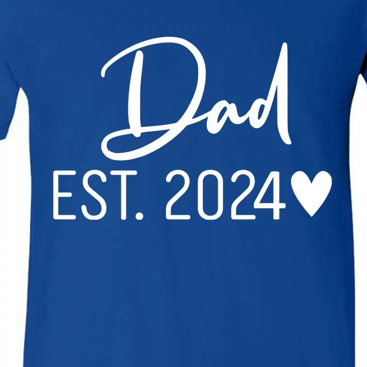 Dad Est. 2024 New Baby V-Neck T-Shirt