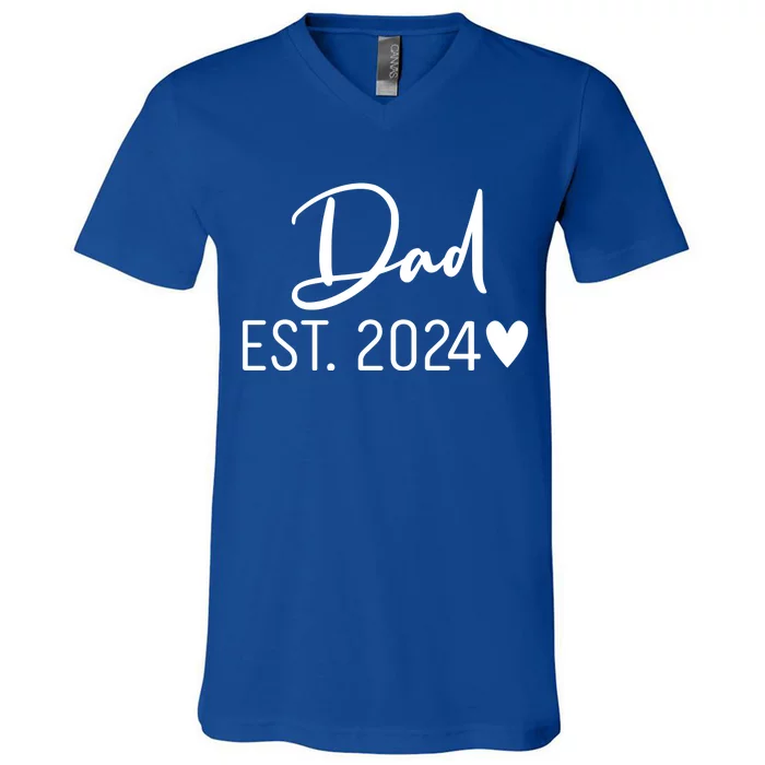 Dad Est. 2024 New Baby V-Neck T-Shirt