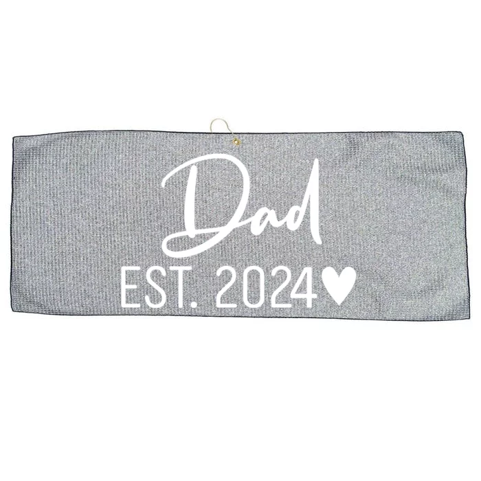 Dad Est. 2024 New Baby Large Microfiber Waffle Golf Towel