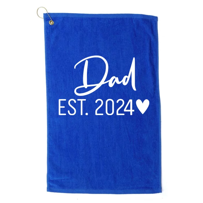 Dad Est. 2024 New Baby Platinum Collection Golf Towel