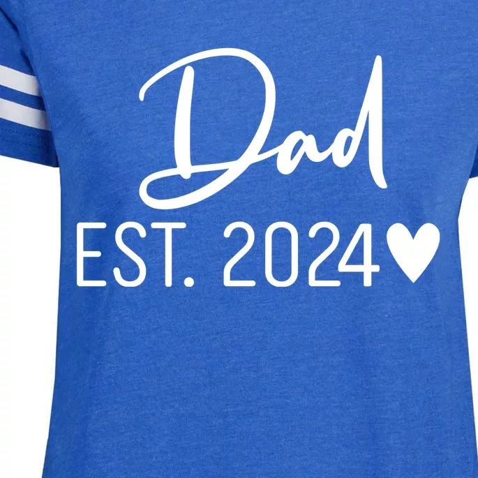 Dad Est. 2024 New Baby Enza Ladies Jersey Football T-Shirt