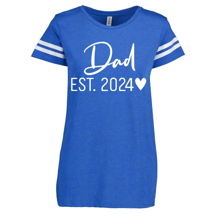 Dad Est. 2024 New Baby Enza Ladies Jersey Football T-Shirt