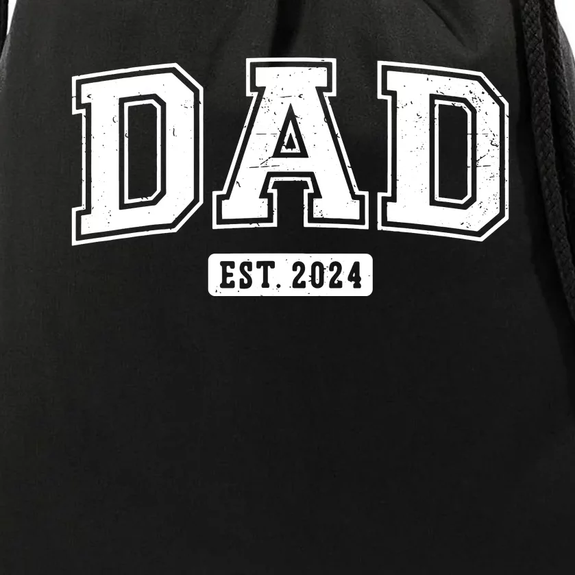 Dad Est 2024 Daddy To Be Gifts New Dad 2024 Expect Baby 2024 Drawstring Bag