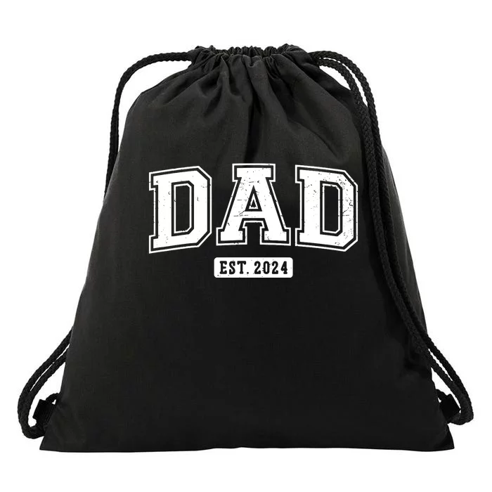 Dad Est 2024 Daddy To Be Gifts New Dad 2024 Expect Baby 2024 Drawstring Bag