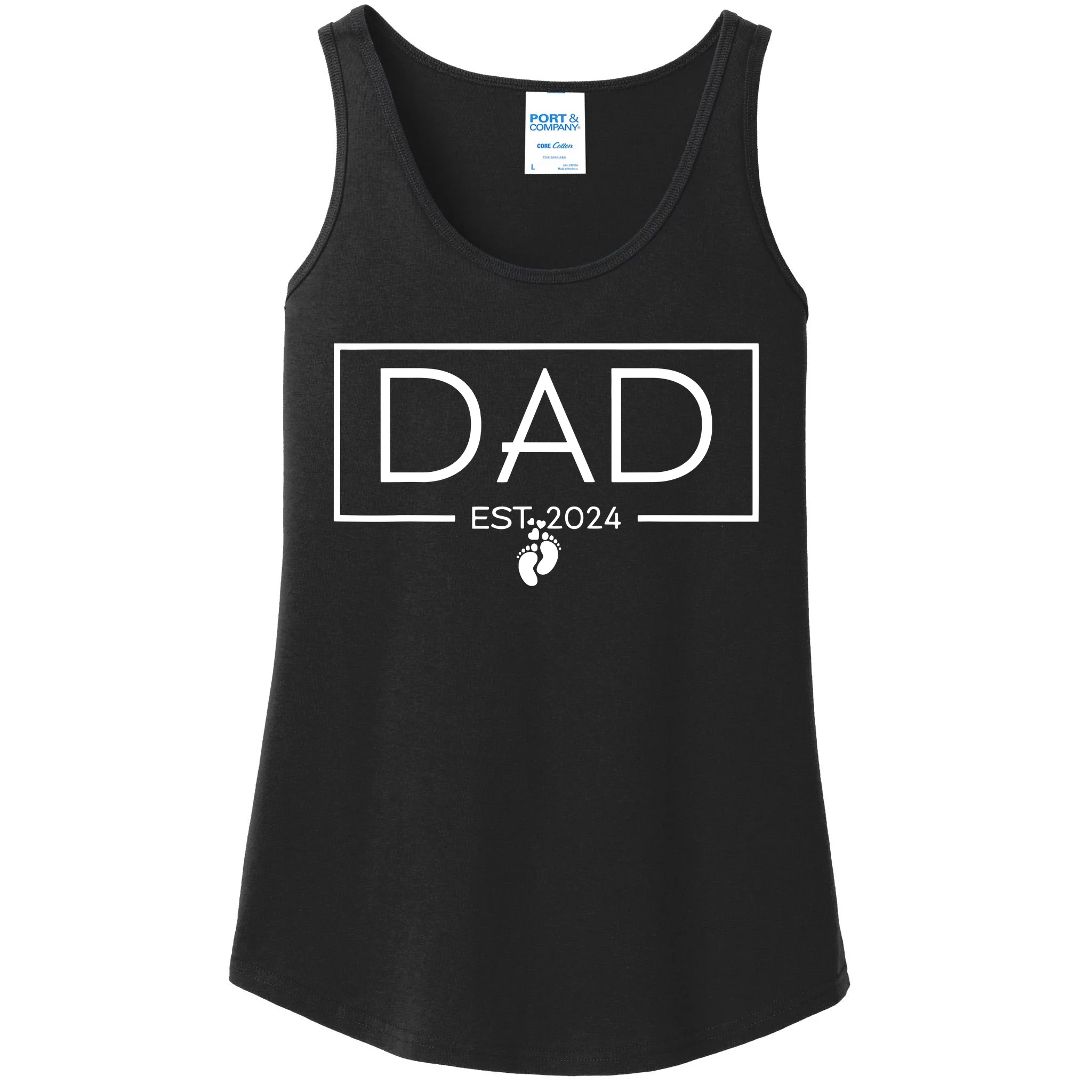 Dad Est 2024 Expect Baby 2024 Father 2024 New Dad 2024 Ladies Essential   De26846527 Dad Est 2024 Expect Baby 2024 Father 2024 New Dad 2024  Black Elt Garment.webp