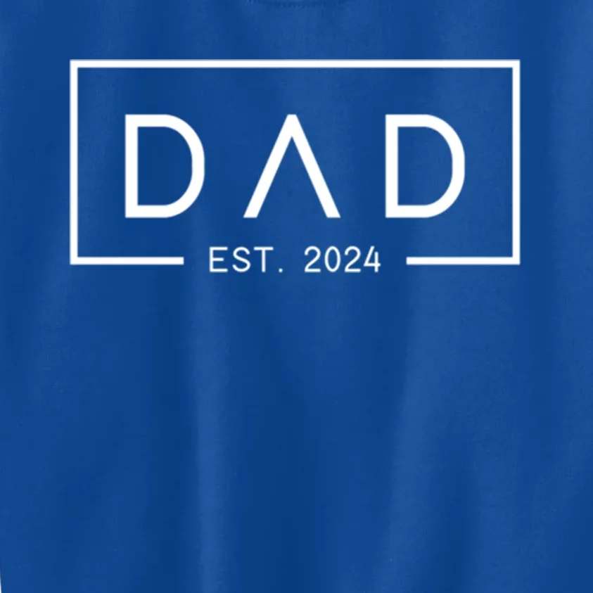 Dad Est 2024 First Dad FatherS Day 2024 New Dad Cute Gift Kids Sweatshirt