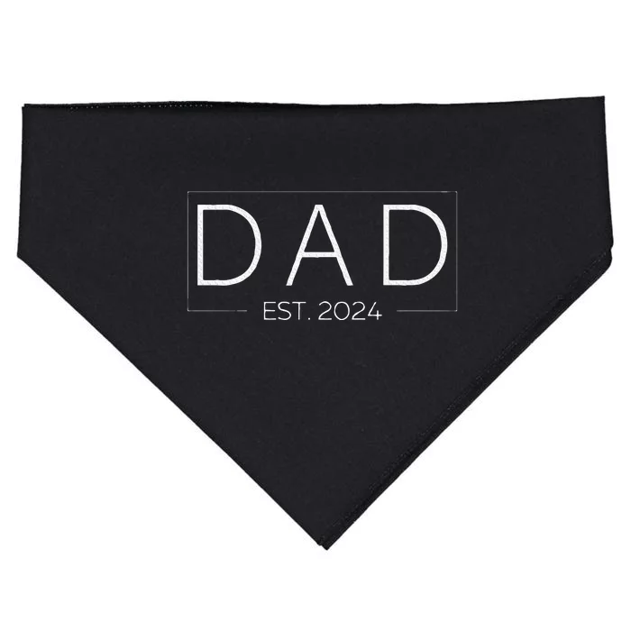 Dad Est. 2024 Promoted To Father 2024 USA-Made Doggie Bandana