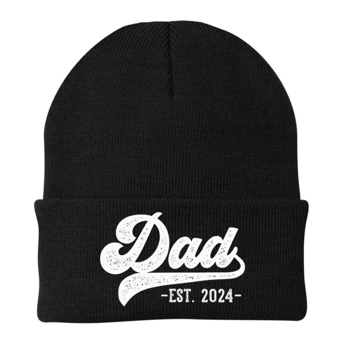 Dad Est 2024 Dad To Be Gifts New Dad Knit Cap Winter Beanie