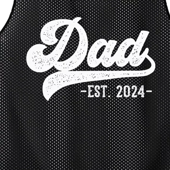 Dad Est 2024 Dad To Be Gifts New Dad Mesh Reversible Basketball Jersey Tank