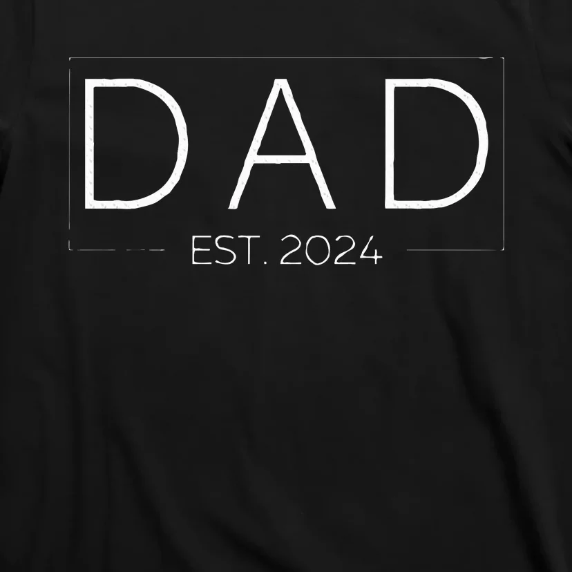 Dad Est. 2024 Promoted To Father 2024 First Fathers Day T-Shirt