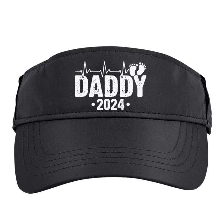 Dad Est 2024 First Fathers Day 2024 Promoted To Daddy Adult Drive Performance Visor