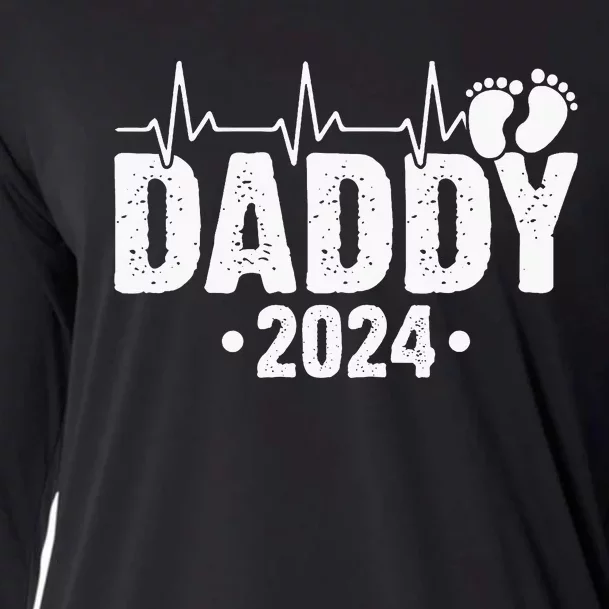 Dad Est 2024 First Fathers Day 2024 Promoted To Daddy Cooling Performance Long Sleeve Crew