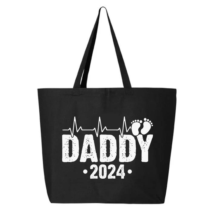 Dad Est 2024 First Fathers Day 2024 Promoted To Daddy 25L Jumbo Tote