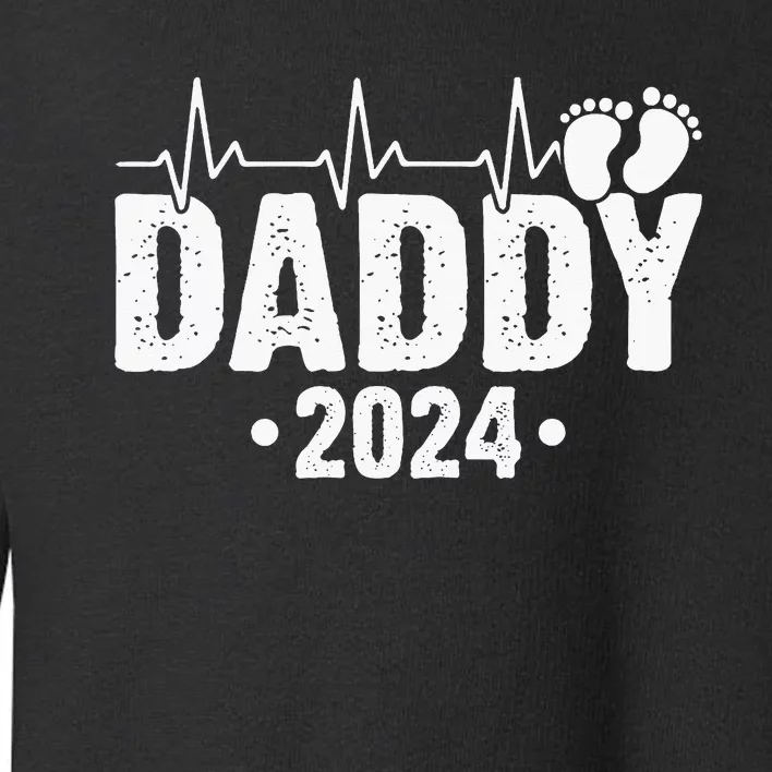 Dad Est 2024 First Fathers Day 2024 Promoted To Daddy Toddler Sweatshirt