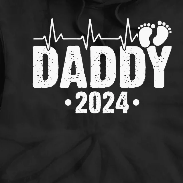 Dad Est 2024 First Fathers Day 2024 Promoted To Daddy Tie Dye Hoodie