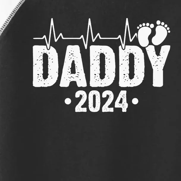 Dad Est 2024 First Fathers Day 2024 Promoted To Daddy Toddler Fine Jersey T-Shirt