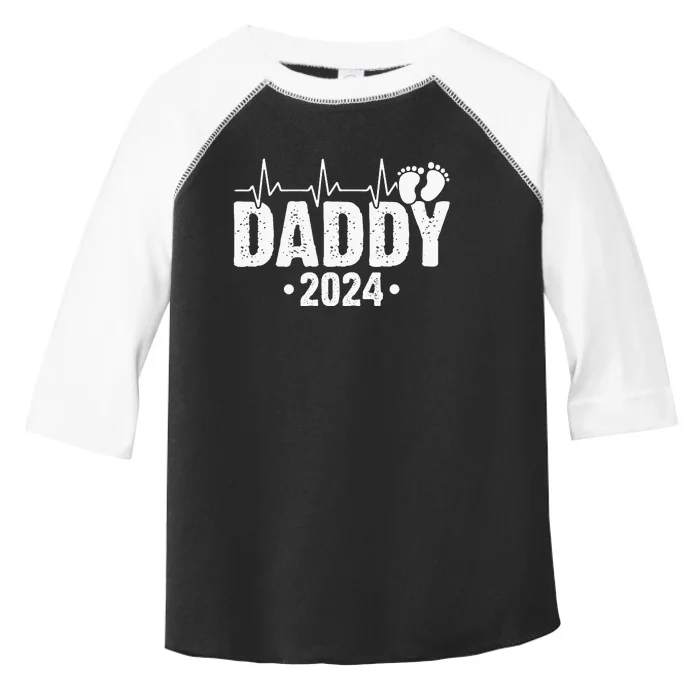 Dad Est 2024 First Fathers Day 2024 Promoted To Daddy Toddler Fine Jersey T-Shirt