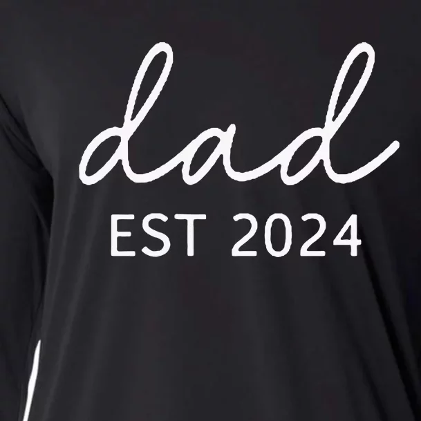 Dad Est 2024 Promoted To Daddy Cooling Performance Long Sleeve Crew