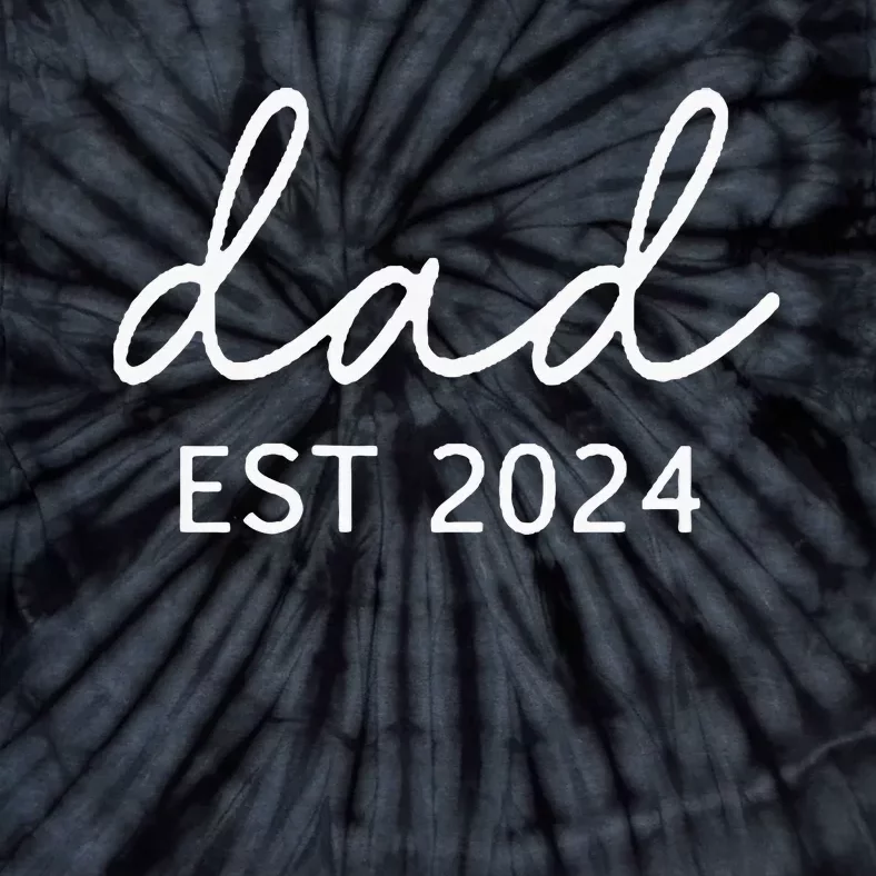 Dad Est 2024 Promoted To Daddy Tie-Dye T-Shirt