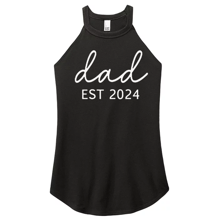 Dad Est 2024 Promoted To Daddy Women’s Perfect Tri Rocker Tank