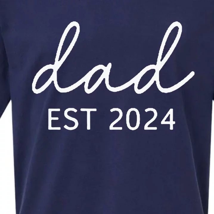 Dad Est 2024 Promoted To Daddy Sueded Cloud Jersey T-Shirt