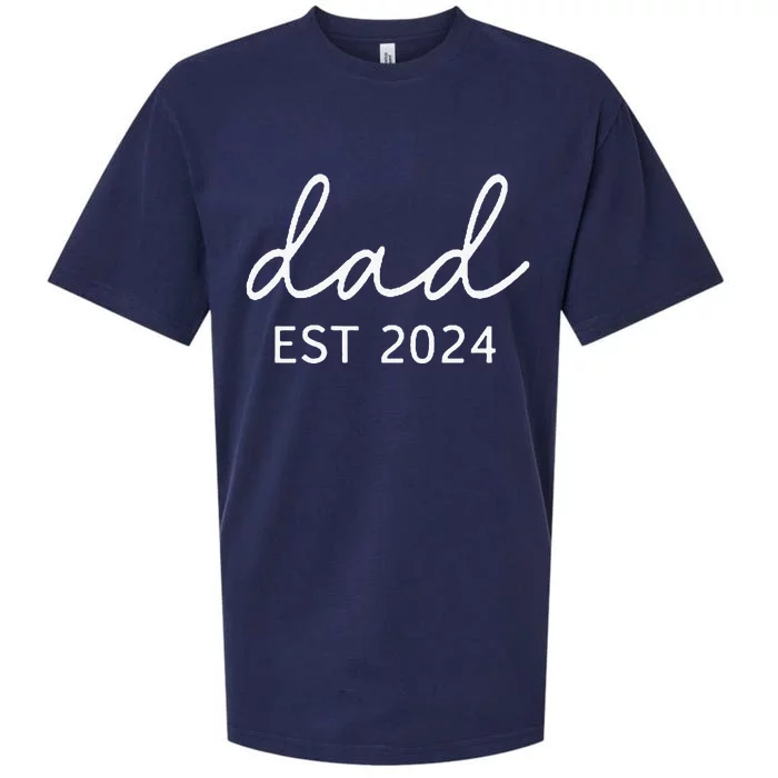 Dad Est 2024 Promoted To Daddy Sueded Cloud Jersey T-Shirt