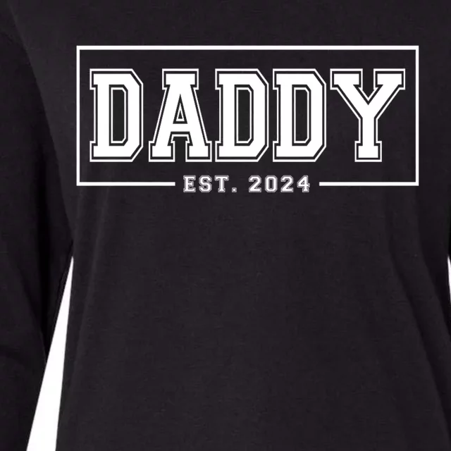 Daddy Est 2024 Promoted To Dad 2024 Pregnancy Announcement Womens Cotton Relaxed Long Sleeve T-Shirt